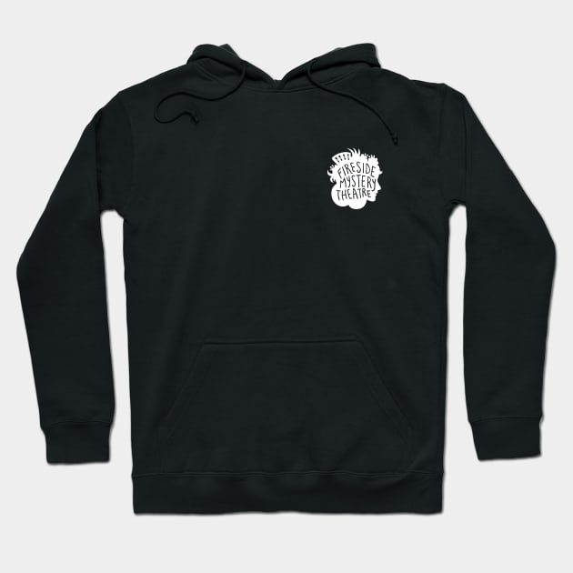 Small White FMT Logo Hoodie by Fireside Mystery Theatre